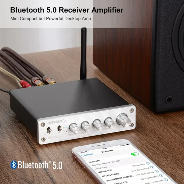 AIYIMA TPA3116 Subwoofer Bluetooth Amplifier HiFi TPA3116D2 2.1 Digital Audio Power Amplifiers 50Wx2+100W Sound Amplificador A03 - Image 6
