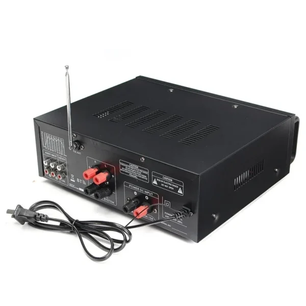 2000W bluetooth Audio Power Amplifier HiFi Amp Speaker 12V AV Amp Speaker Remote Control For Car Home Square Dancing 2.0 Channel - Image 3