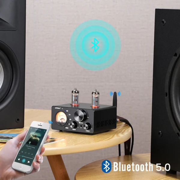 AIYIMA Audio T9 HiFi Bluetooth 5.0 Vacuum Tube Amplifier USB DAC Stereo Amplificador COAX OPT VU Meter Amplifier Speaker Amplify - Image 6